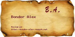 Bondor Alex névjegykártya